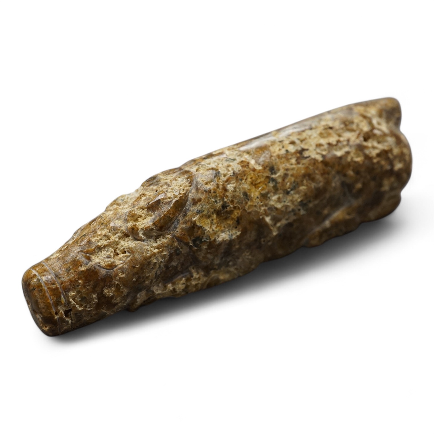 A Chinese jade model of a pig, probably Han Dynasty, 10cm long. Condition - good